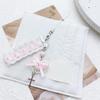 Acrylic Alloy Beaded Keychain Stylish Phone Pendant for Women Girls Elegant Keyring Gift Fashionable Bag Accessory