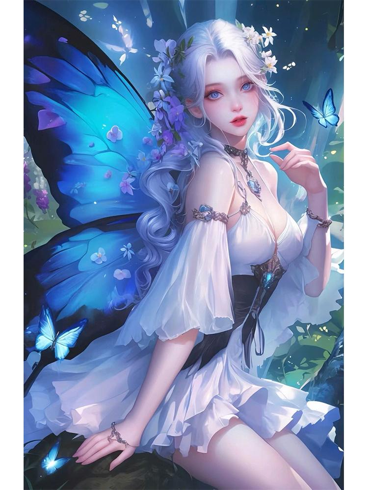 Cartoon 5D Diamond Painting Butterfly Elf Full Round Square Diamond Mosaic DIY Handmade Embroidered Home Decoration