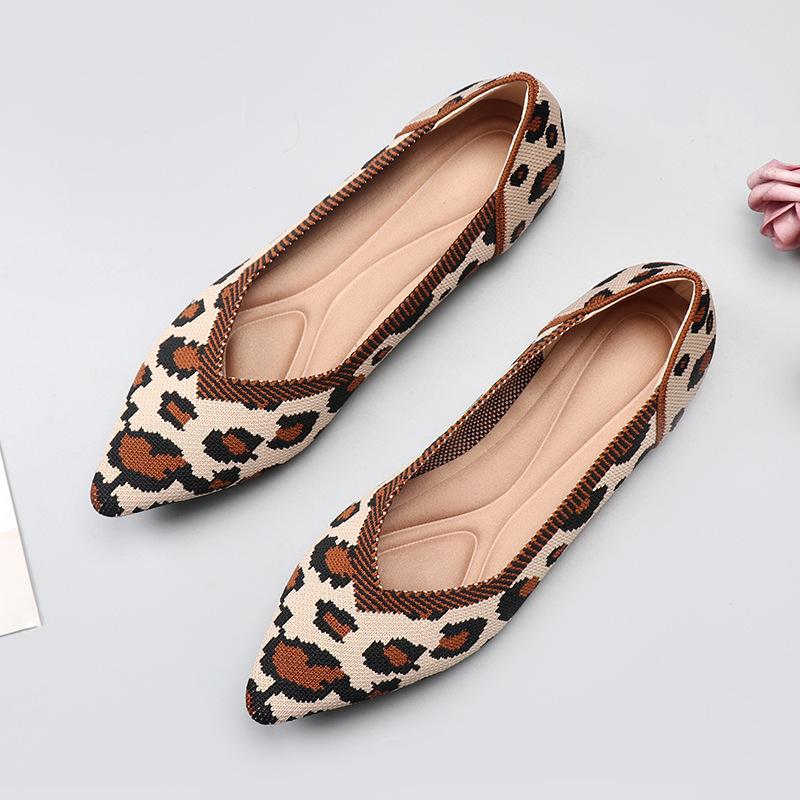 Spring and autumn flying knitting single shoes Doudou shoes flat bottom women's floating shoes boat shoes pregnant women knitted flying thread