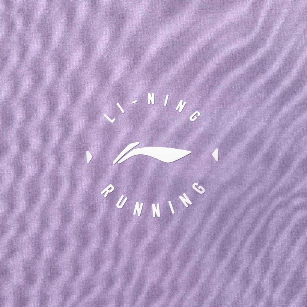 Li Ning Running Series Solid Color Breathable Versatile Short Sleeve T-Shirt Women T-Shirts Aviation-Purple ATSV376-5