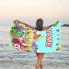 1pc 3D-Number-Blocks-Cartoon Beach Towel with Custom Name, Beach/Swimming/Bath/Picnic/Camping Towel, Suitable for Seaside Beaches