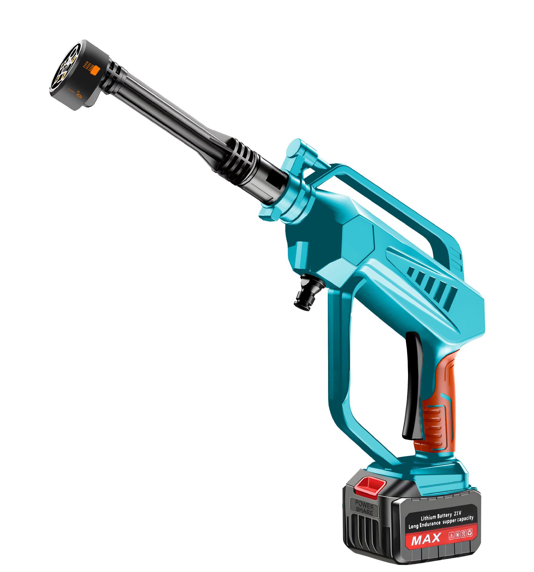 

Портативная мощная бесщеточная машина для мойки автомобилей — беспроводная, с литиевой батареей, водяным пистолетом высокого давления для уборки дома.