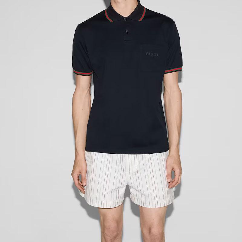 Gucci Logo Embroidered Short Sleeve Polo Shirt 795174-XJG5C-4330