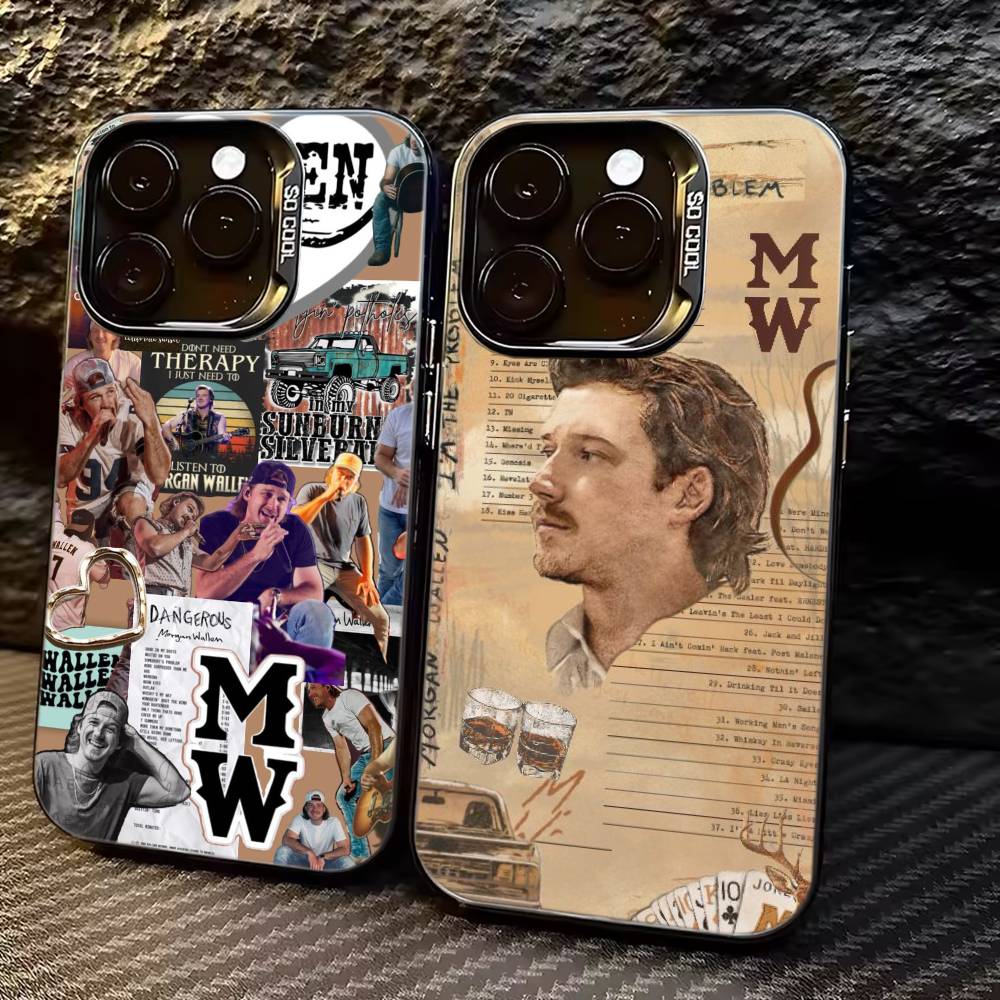 Morgan W-Wallen Singer Phone Case For iPhone 17,16,15,14,13,12,11 Plus,Pro Max,XS,Colorful Silver Black Cover