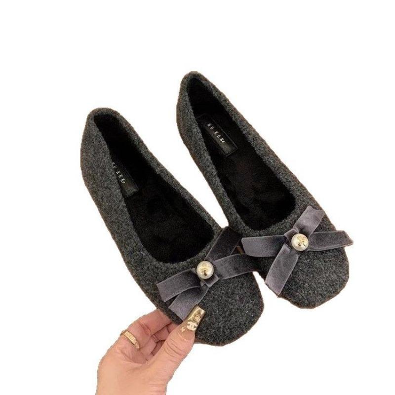 Mary Janes Frühling neu sanft ein Pedal faul mit Rock wollene flache einzelne Schuhe Frauen