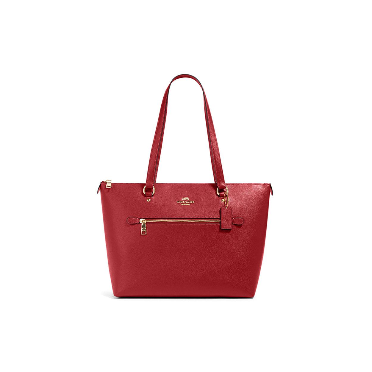 

Новая кожаная сумка-тоут COACH Gallery, сумка для покупок, сумка через плечо, обычная женская красная 79608-IMF8Q 33.0*13.5*26.9CM