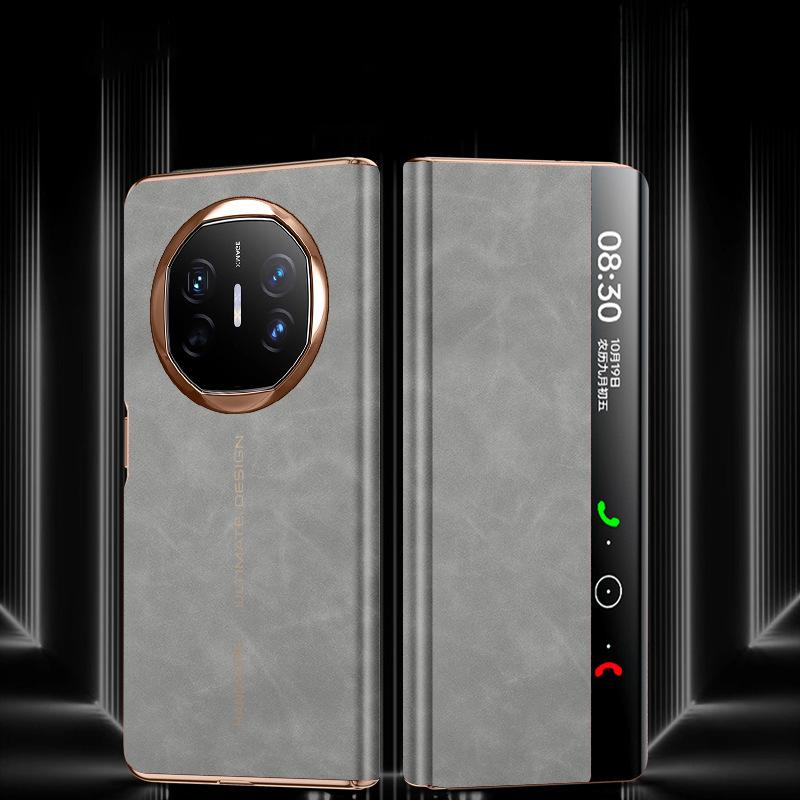 Suitable for Huawei MateX6 Mobile Phone Case Sheepba Picosecond Transform Smart Window Folding Anti-fall Flip Business Men's Leather Case