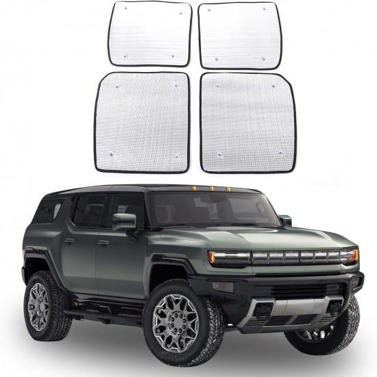 

Car Roof Windshield Sun Shade Compatible with Hummer EV 2024 2025 2026 Roof Windshield Sunshades Accessories 4 Piece Foldable Suitable for Hummer EV серебряный
