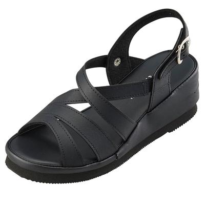 Nurse Sandals for High Stretch Shock Made In Black [Anfamie] Insteps, Air, Rubber, Absorption, Japan, Women's, Nursing, 24.0-24.5cm, 2E,