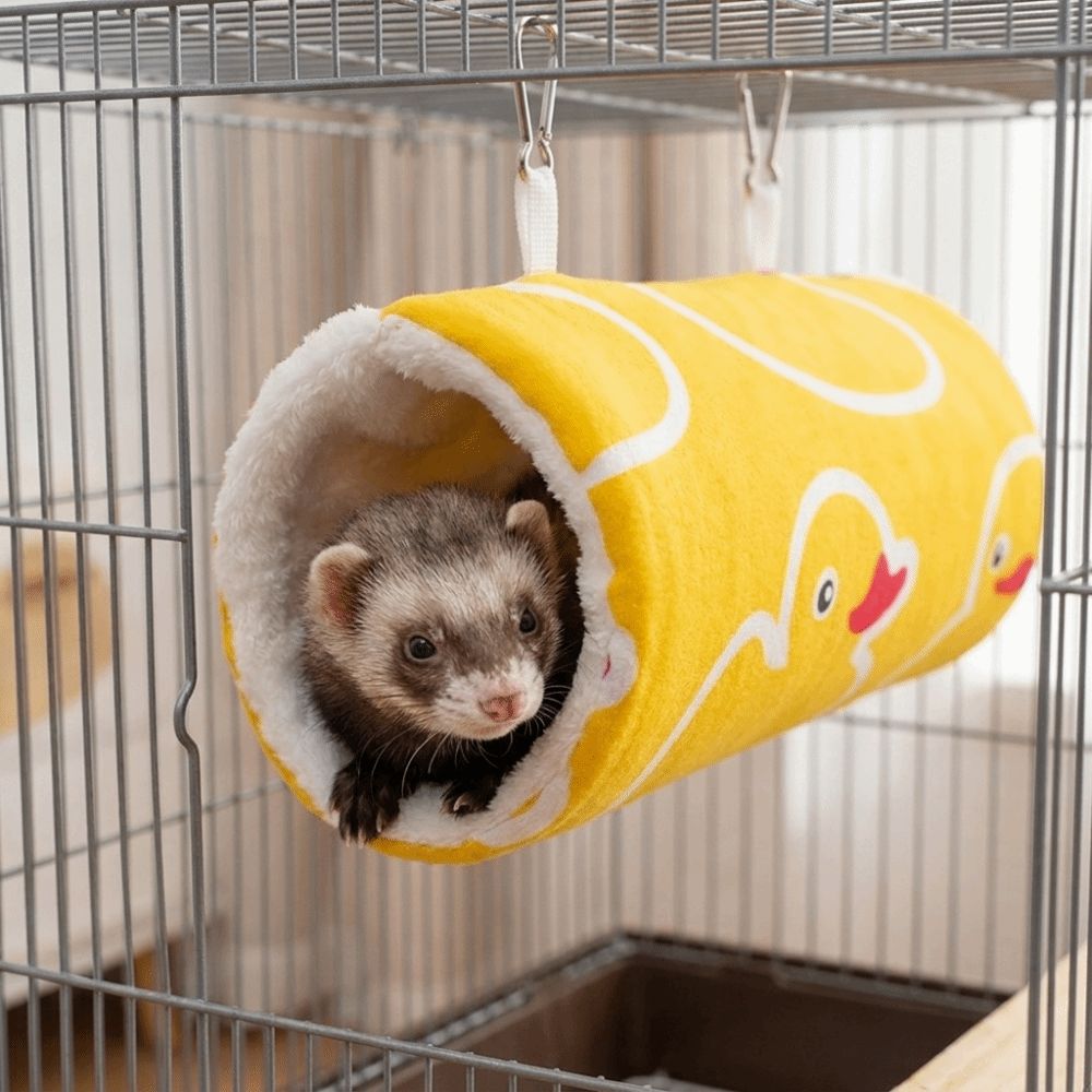 Thickened Hamster Plush Tunnel Cartoon Pattern Pet Play Tunnel Hanging Tunnel Nest Interactive