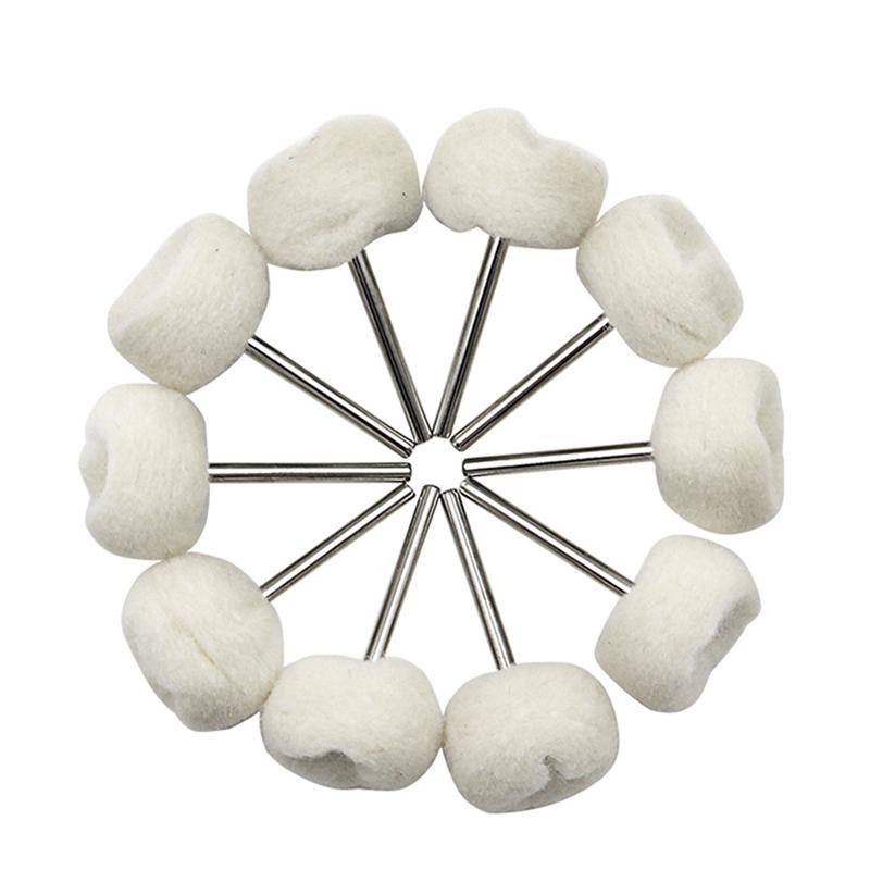 5/10/20Pcs Felt Grinding Sanding Head Abrasive Buffing Wheel 3mm Shank Cotton Thread Polishing Mini Brush for Dremel Dril Jade