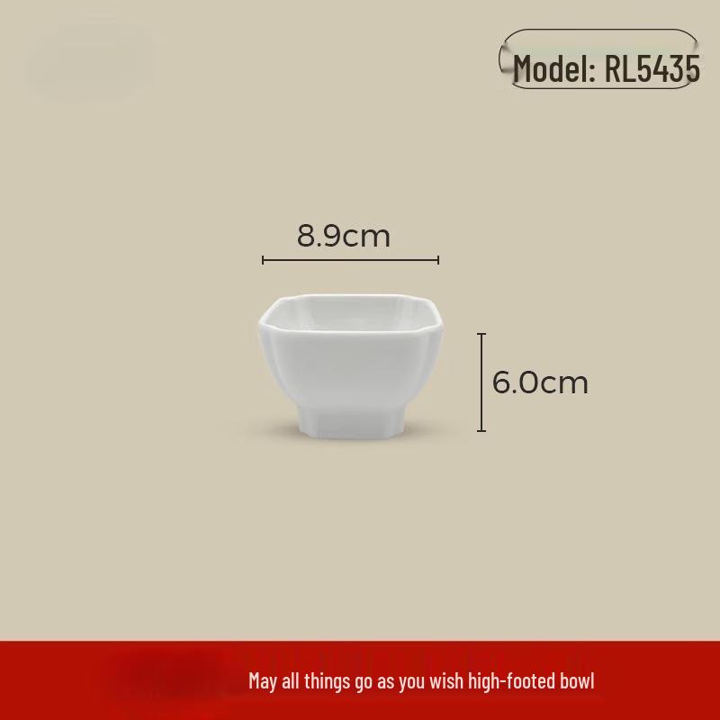 Wuhe White A5 Melamine 3.5-inch High-Foot Snack Dish