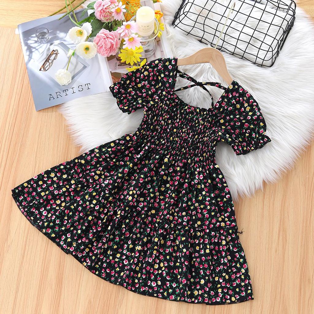 Girls' Summer Dress New Baby Bubble Sleeve Princess Dress Children's Summer Fashion Fairy Dress