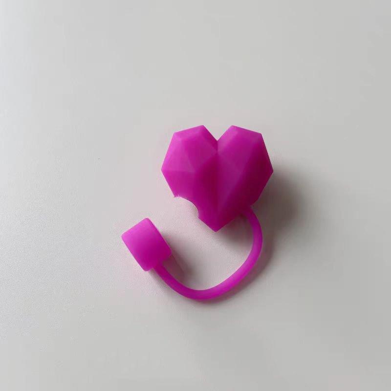 Mushroom-shaped Heart, Angular Design, Toy Pen Cap, Dust-proof Cover, Personalized Beverage Straw Cover, Dust-proof Cap