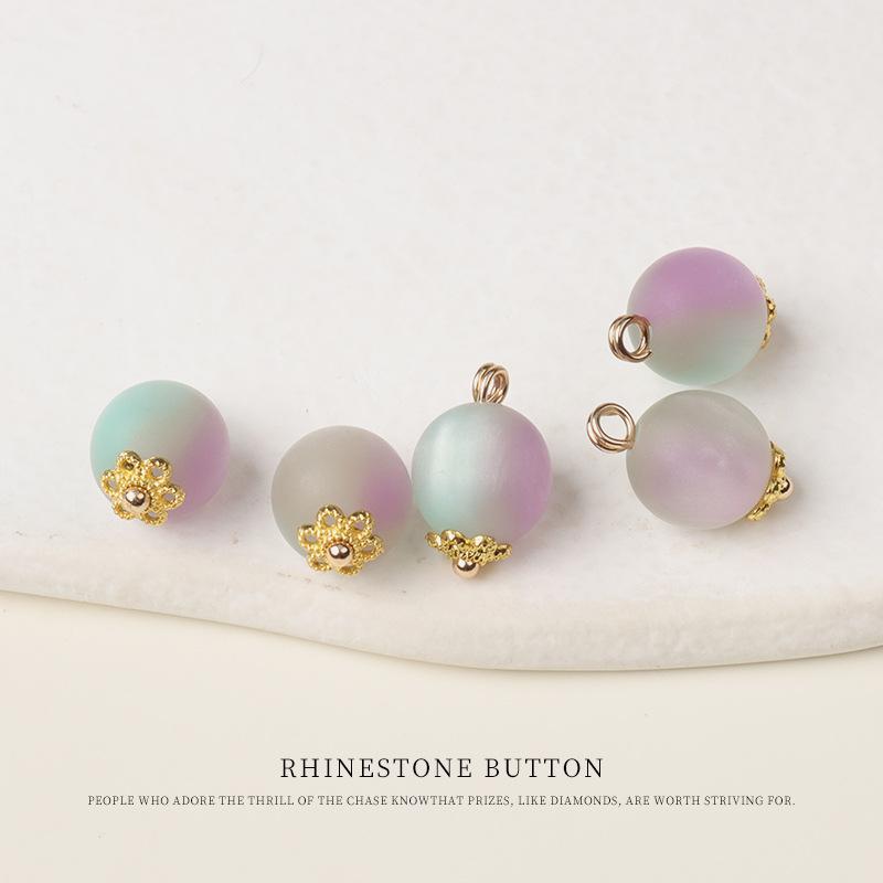 5pcs Flower Tray Gradually Change Color Buttons Chinese Style Tang Style Cheongsam Hanfu Button Shirt Cardigan Sweater Round Bead Buttons