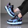 Boys/girls Two-wheel Dual-purpose Roller Skates Double Row Heely Shoes Roller Skates Luminous Sports Shoes Rechargeable