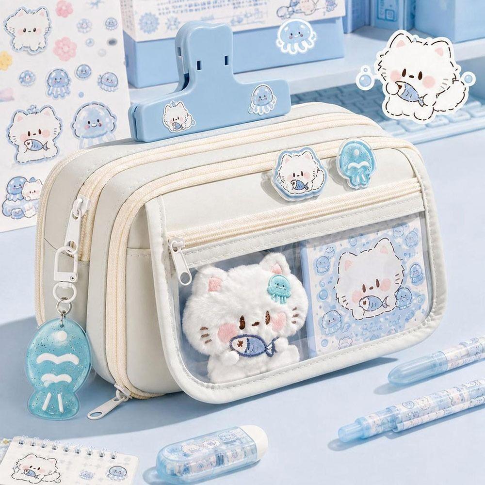 Large Capacity Pen Bag Multi-Pockets Pencil Pouch New Pencil Case