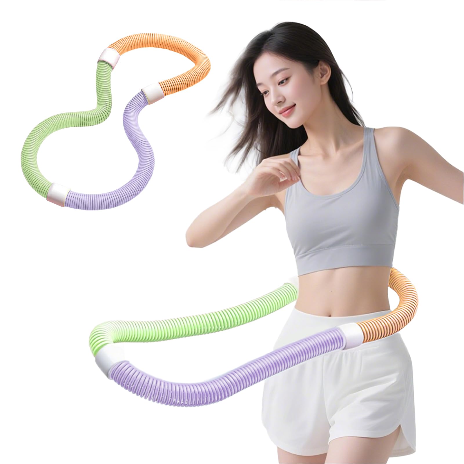 OKUYOSHI Spring Hula Hoop for Soft Hula Hoop Diet, Adult, Quiet, PVC, Foldable,