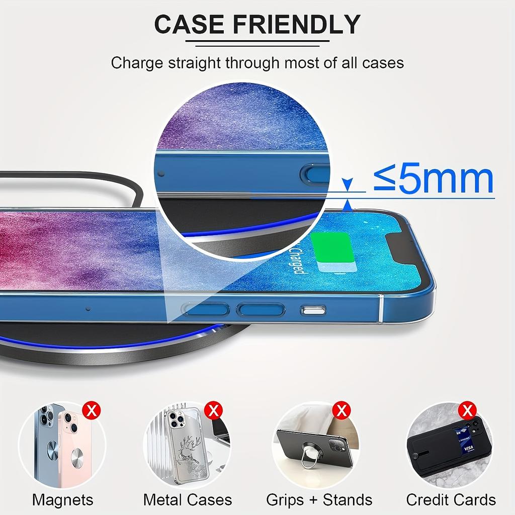 50W Fast Wireless Charger Pad for iPhone 14 13 12 11 Pro Max Samsung Galaxy S22 S21 S20 S10 S9 Xiaomi Wireless Charging Station
