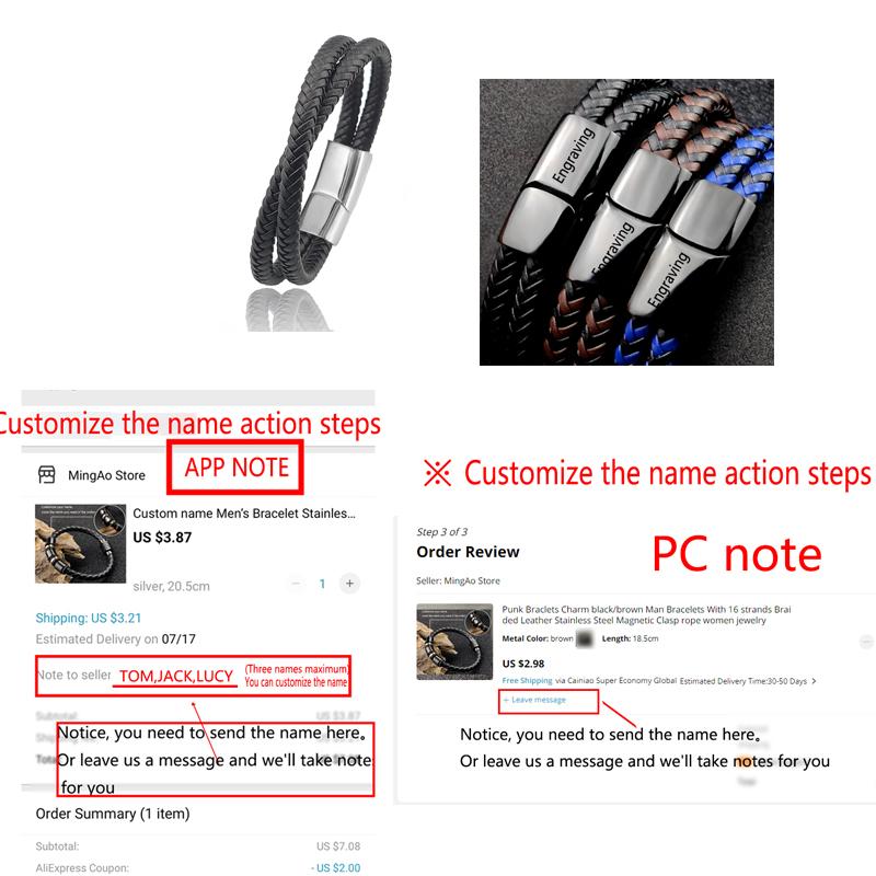 Titanium Steel Bracelet Double Layer Brown Black Leather Braided Rope Man High Quality Stainless Steel Magnetic For Women Gift
