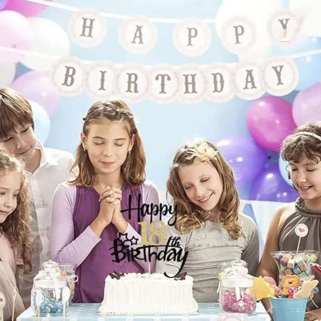 2 st Grattis på 18-årsdagen Tårtdekoration Svart Guld 18 Årsdag Bröllopsdag Fest, Välj 15 Fantastiska Tårtdekorationer