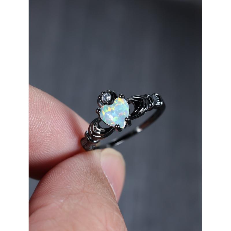 

Wind Diamond White Gold KT Royal Blue Cross Ring Versatile Ring No. 5