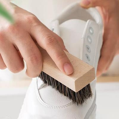 Kullanışlı Ahşap Saplı Ayakkabı Fırçası Cila Fırçası Plastik Saç Yumuşak Domuz Kılı Fırçası Spor Ayakkabı Temizleme Fırçası Çamaşır Fırçası