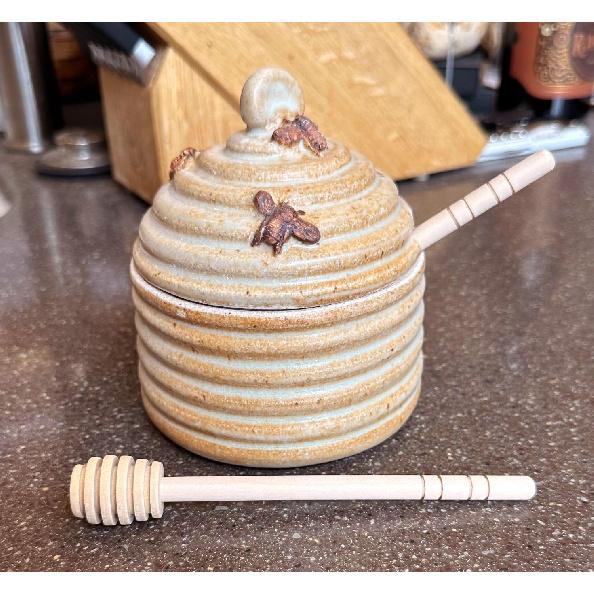 6 Inch Wooden Honey Mixing Stirrer Dipper Stick 40pcs Collecting Dispensing Drizzling Honey Spoon Dipper Jam Portable Wedding Party Gift (40, 6Inch)