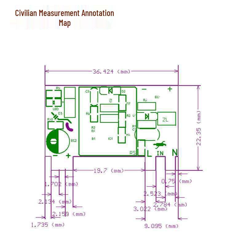 Micro Mini Switching Power Supply Module: 220V to 5V 2A, 12V 1A, 24V 0.10W, 12W Isolated