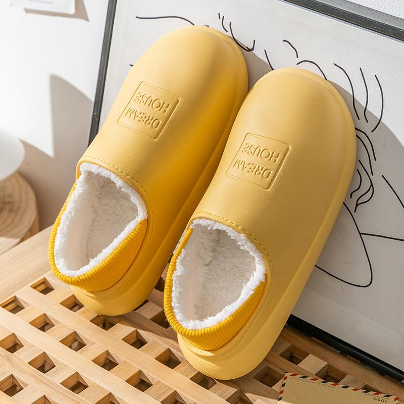 Cotton slippers women spring and autumn home indoor non-slip home winter warm winter couple plush men