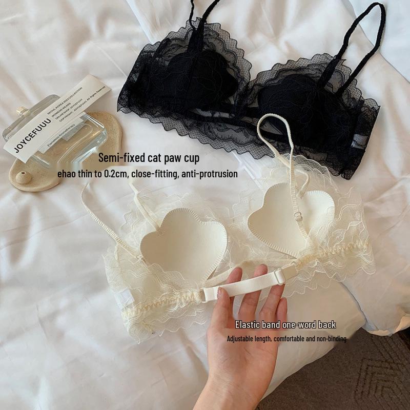 Elegantní francouzská krajková síťovaná podprsenka bez kostic a bez zad pro ženy - Sexy zeštíhlující design s jemnou podporou