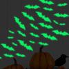 16pcs Glowing Bat Wall Sticker Reusable PVC 3D Bats Window Stickers Halloween Party Favors Home Self-Adhesive Party Supply