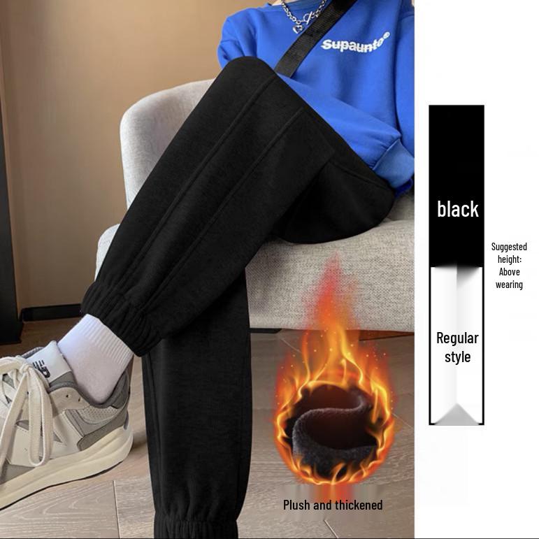 Trendy Korean-Style Autumn/Winter Women's Loose Jogger Pants, Anti-Pill Casual All-Match Sweatpants