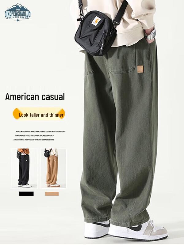 

Dingfengbaoluo Men s Loose Straight Cargo Pants HK9208
