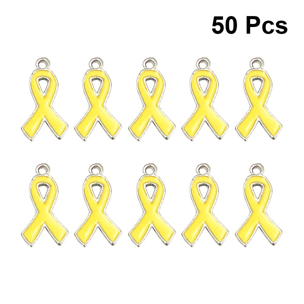 

50 шт. Элегантные металлические подвески в виде ленты, сплав, шармы, аксессуары для изготовления ювелирных изделий для женщин, леди, девушек (желтый) Size 2 жёлтый