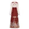 Yimengge Original Fengming Qu Hanfu Three-piece Set Women Chinese Style Improved Han Element Blouse Cloud Shoulder Horse Skirt Suit