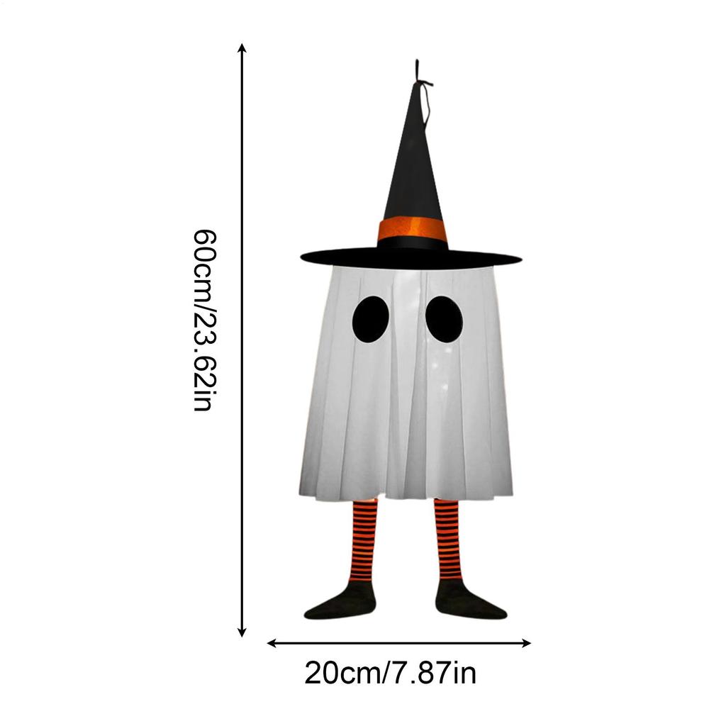 Halloween Ghosts Ornament Glowing Ghosts Pendant Decor With Witch Hat for Tree Horror Holiday Decorations Halloween Ornament for