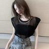 Chain Hollow Vest for Women Summer Sleeveless T-shirt Loose and Thin Knit Top