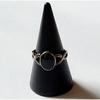 Used Oval Black Stone Decorative Ring Engraved 925