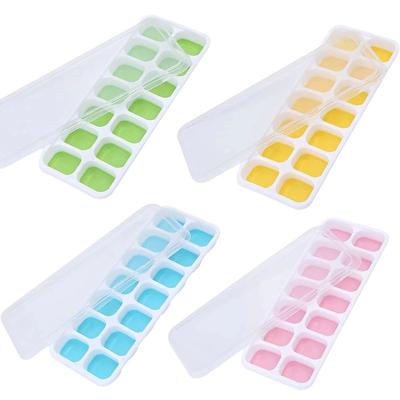 14 Grid Ice Cube Tray Silicone Ice Blocks Maker 4 Color Square Ice Cube Tray  Kitchen Accessories