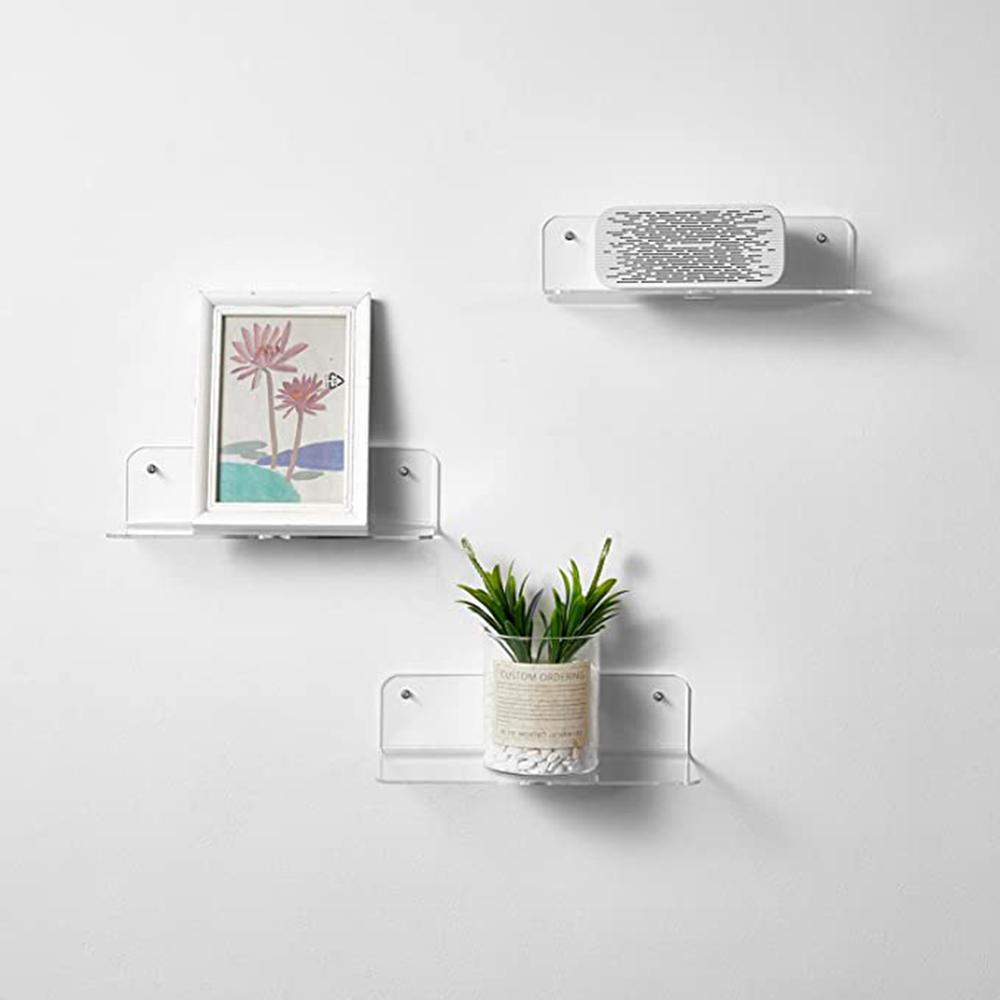 Floating Shelf For Wall Clear Wall Mount Floating Stand For Security Camera Mini Speaker In Bedroom Bathroom Kitchen Living Room