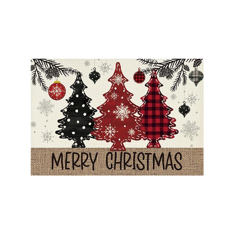 Christmas Festival PU Leather Placemats & Coasters Set - Heat-Resistant Linen for Dining Table and Restaurant Use 30x45 cm Linen