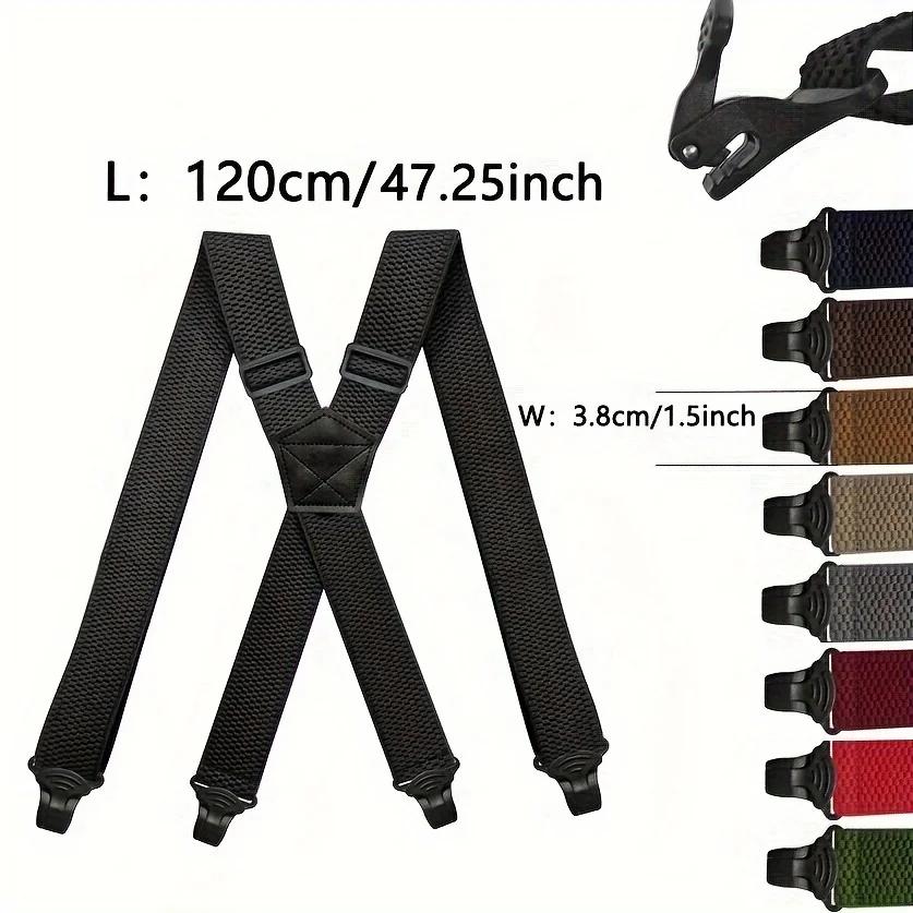 Men'S Wide Heavy Duty Work Strap Adult 4 Clips 120Cm Strap X-Type Elastic Adjustable Strap Bracket Work Men'S Strap  Garter