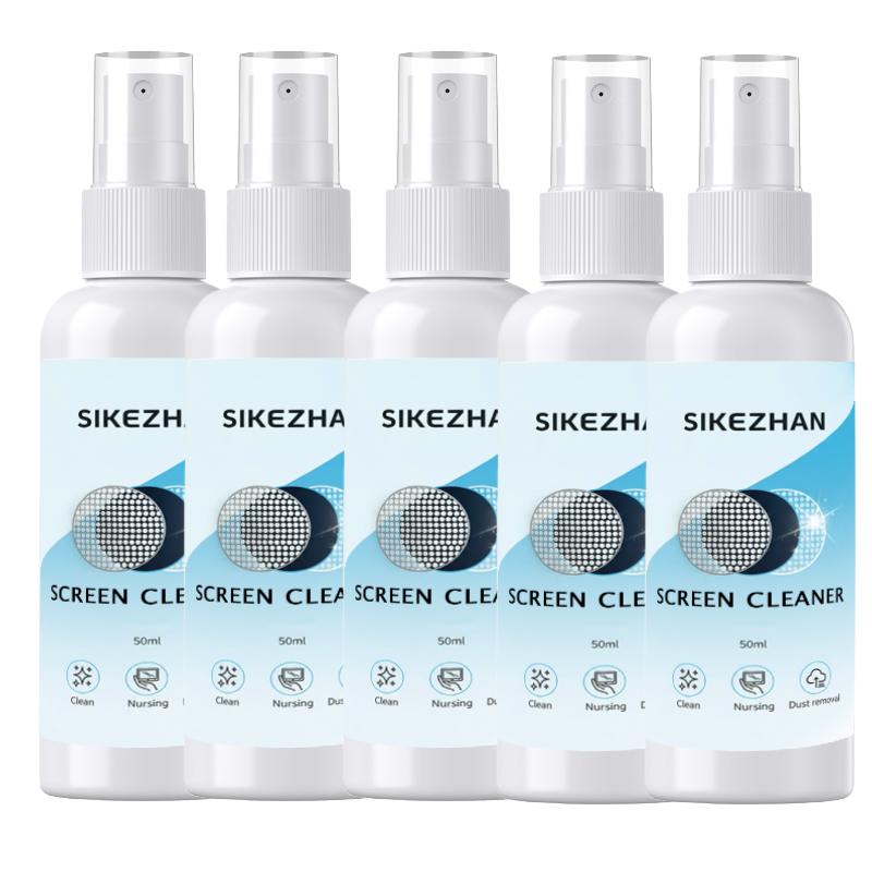 Conjunto Spray Limpador de Tela + Pano de Polimento 50ml, Sem Marcas para Telefone/Tablet/Laptop/Monitor, Remove Impressões Digitais, Óleo e Pó