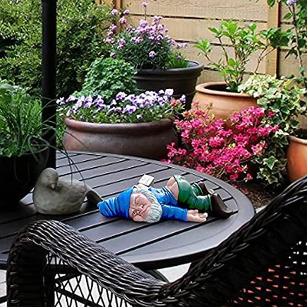 15 Cm Creative Funny Drunk Gnome Dwarf Statue Christmas Garden Dwarf Gnomes Statues Resin Decorations Christmas Table Ornament
