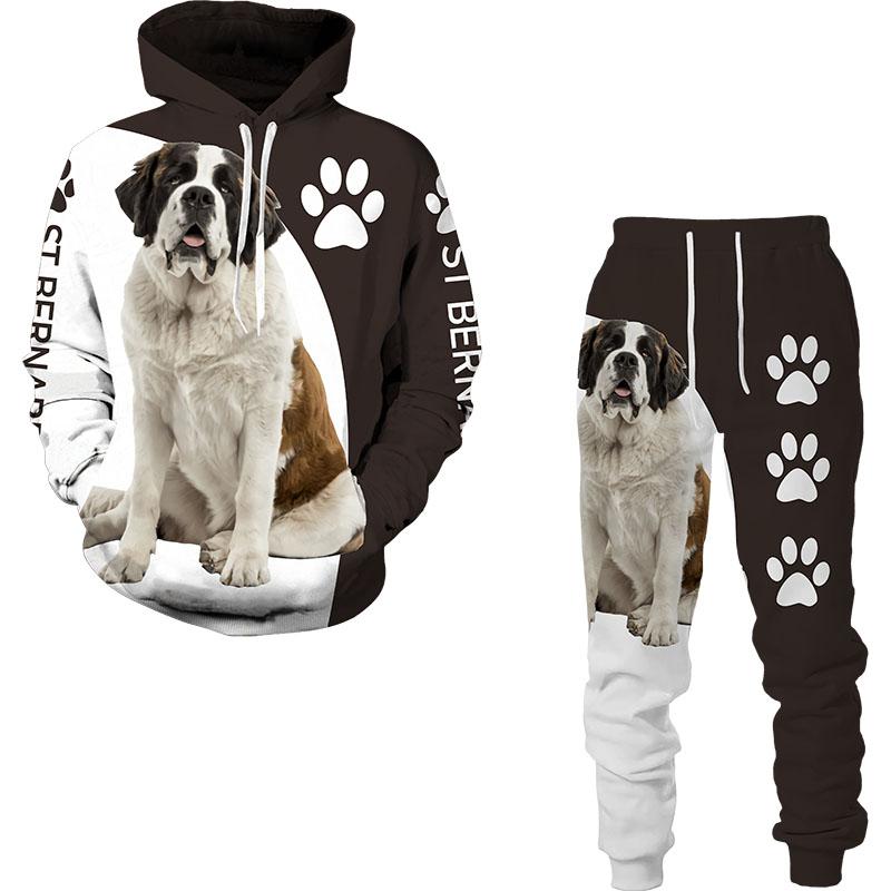 Rottweiler Hund 3D Gedruckter Hoodie Sweatpants Männlich Frühling Herbst Lässige Sweatshirts Herren Trainingsanzug Set Mode Herrenbekleidung Anzug