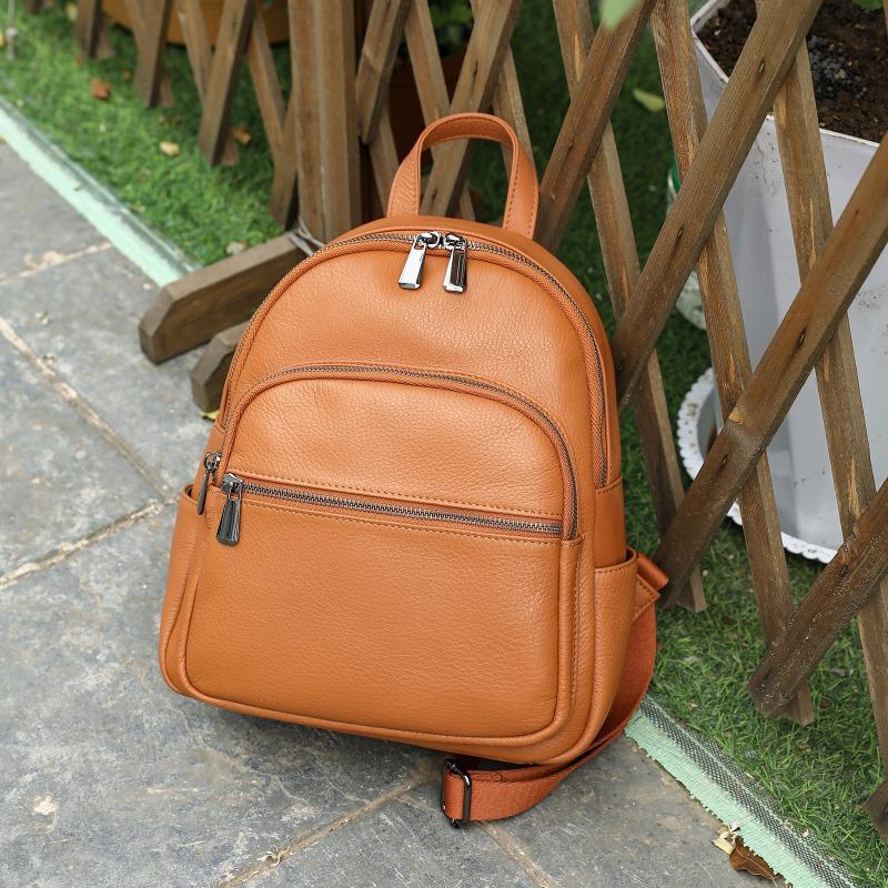 

Натуральная кожа рюкзак большой вместимости повседневный рюкзак универсальная женская дорожная сумка простая и элегантная коричневый