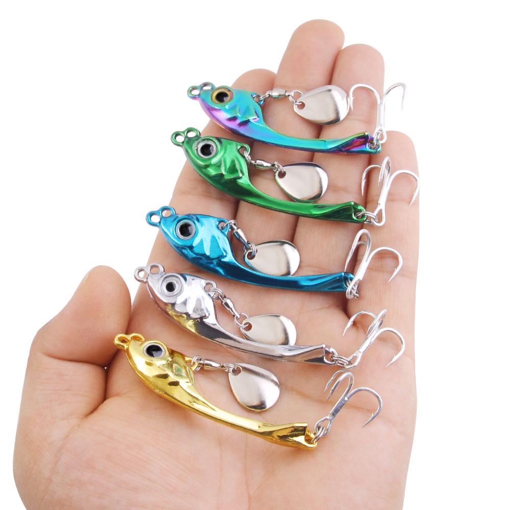 Spinner Bait 7g 10g 15g Metal Vib Fishing Lure Trolling Rotating Spoon Wobbler Sinking Hard Bait With Sequin Pesca For Bass Pike