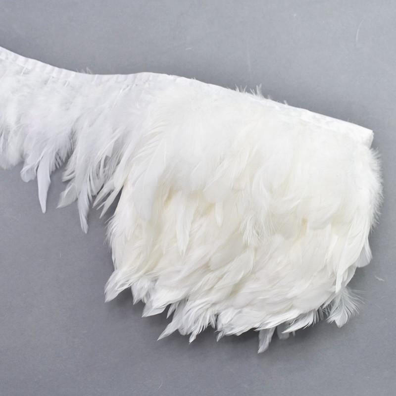 10Meters/Lot White Colored Rooster Feather Trim Ribbon Tape Skirt Fringe Pheasant Feathers For Crafts Diy Jewelry Clothes Plumas