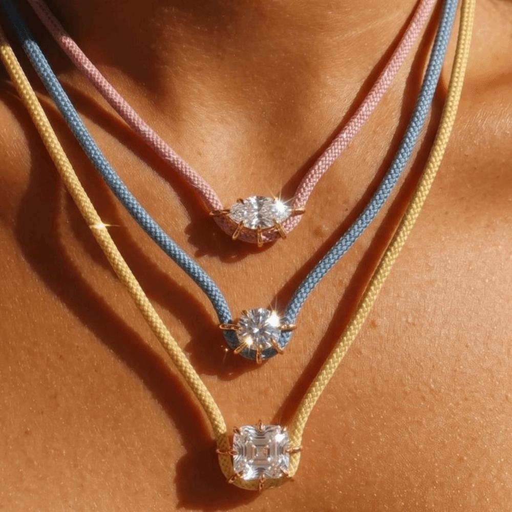 Geometric Zircon Pendant Necklace Vintage Rhinestone Collarbone Chain Gift